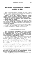 Le charbon professionnel en Allemagne en 1931 et 1932