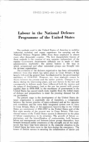 Labour in the national defence programme in the United States