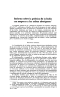 Informe sobre la política de la India con respecto a las tribus aborígenes
