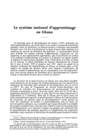 Le système national d'apprentissage au Ghana