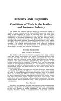 Conditions of work in the leather and footwear industry