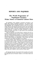 The world programme of population censuses : prime source of essential labour data