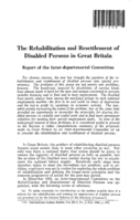 The rehabilitation and resettlement of disabled persons in Great Britain: report of the inter-departmental committee