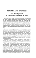The development of vocational guidance in Asia