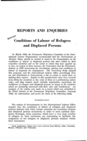 Conditions of labour of refugees and displaced persons
