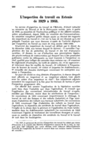 L'inspection du travail en Estonie de 1929 à 1933