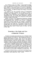 Protection of the heads and eyes of industrial workers