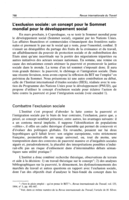 L'exclusion sociale: un concept pour le Sommet mondial pour le développement social