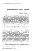 Le droit de grève en Afrique australe