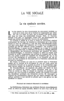 La vie syndicale ouvrière