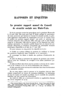Le premier rapport annuel du Conseil de sécurité sociale aux Etats-Unis