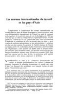 Les normes internationales du travail et les pays d'Asie