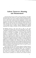 Labour turnover: meaning and measurement