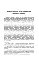 Aspectos sociales de la cooperación económica europea