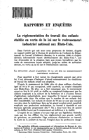 La réglementation du travail des enfants établie en vertu de la loi sur le redressement industriel national aux Etats-Unis