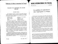 Les problèmes de main-d'œuvre dans l'après-guerre en Europe
