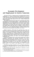 Economic development and employment in eastern Cameroun