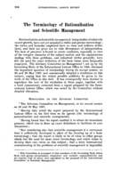 The terminology of rationalisation and scientific management