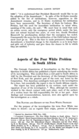 Aspects of the poor white problem in South Africa