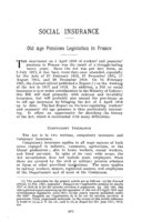 Old age pensions legislation in France