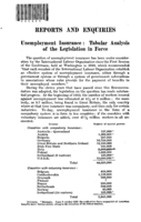 Unemployment insurance: tabular analysis of the legislation in force