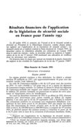 Résultats financiers de l'application de la législation de sécurité sociale en France pour l'année 1951