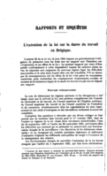 L'exécution de la loi sur la durée du travail en Belgique
