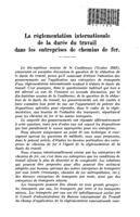 La réglementation internationale de la durée du travail dans les entreprises de chemins de fer