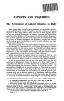 The settlement of labour disputes in Italy