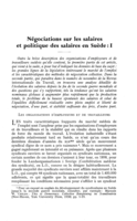 Négociations sur les salaires et politique des salaires en Suède: I