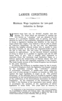 Minimum wage legislation for low-paid industries in Europe
