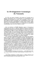 Le développement économique du Venezuela