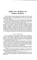 Child care facilities for women workers