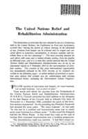 The United Nations relief and rehabilitation administration
