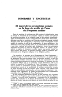 El papel de los promotores sociales en la base de acción de puno del Programa andino