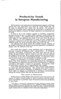 Productivity trends in European manufacturing