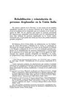 Rehabilitación y reinstalación de personas desplazadas en la Unión India
