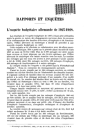 L'enquête budgétaire allemande de 1927-1928