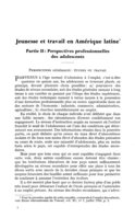 Jeunesse et travail en Amérique latine: Partie II, Perspectives professionnelles des adolescents