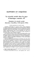 La sécurité sociale dans les pays d'Amérique centrale: II, Séminaire de sécurité sociale (San-José, Costa-Rica, 15-25 janvier 1951)