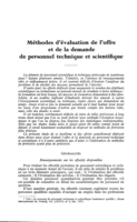 Méthodes d'évaluation de l'offre et de la demande de personnel technique et scientifique