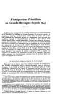 L'émigration d'Antillais en Grande-Bretagne depuis 1945