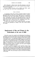 Employment of men and women in the Netherlands at the end of 1930