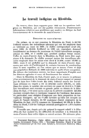 Le travail indigène en Rhodésia