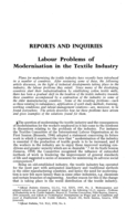 Labour problems of modernisation in the textile industry