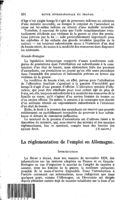 La réglementation de l'emploi en Allemagne