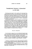 Unemployment insurance in Queensland in 1927-1928