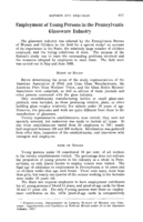 Employment of young persons in the Pennsylvania glassware industry