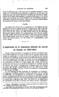 L'application de la législation fédérale du travail au Canada en 1923-1924