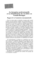 La formation professionnelle et la réhabilitation des invalides en Grande-Bretagne: rapport de la Commission interministérielle
